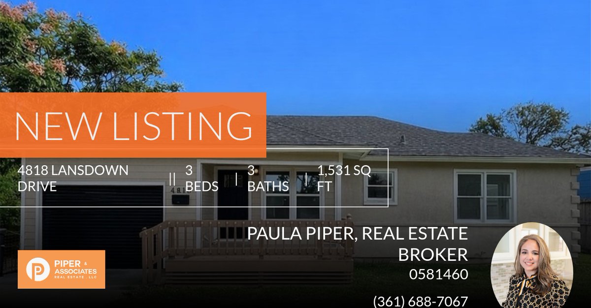 PiperNAssoc's tweet photo. 📍 New Listing Alert📍 Take a look at this fantastic new property that just hit the market located at 4818 Lansdown Drive in Corpus Christi. Reach out  at (361) 688-7067 or https://t.co/oYhGifgWOm

Paula Piper, Real Estate Broker https://t.co/dADxPCg1Bq https://t.co/vvZ5Sh3oyP