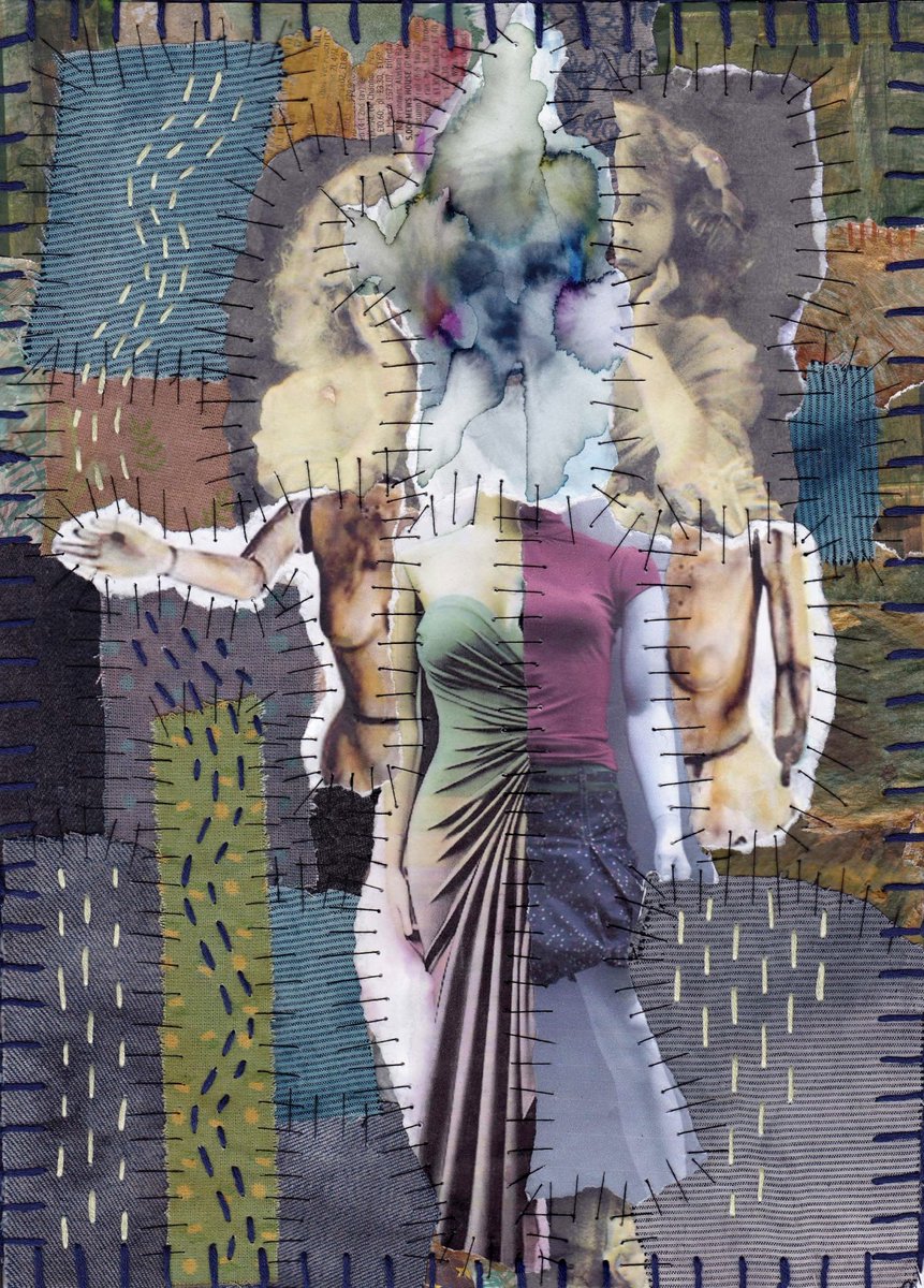 ‘Patchwork and Mixed-Media Collage Combo’ -23.01.2026 

.. 

#expressiveart #mannequincollage #tornpainting #paintingonfabric #textileart #outsiderart #painttextures #abstractfemaleart
