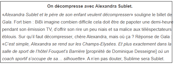 pensezbibi's tweet photo. Perso, dès avril 2014, j'ai su comment Alexandra #Sublet gardait la forme en décompressant.
Et surtout où !
Oui, dans la salle de sport... du Fouquet's ! https://t.co/45EDqjQ1Uq