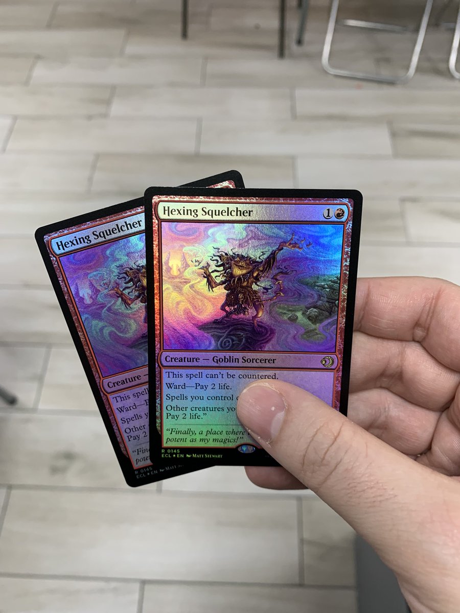 Won 🥇 undefeated today’s Big Legacy in Madrid with TES featuring 4 Hexiing Squelcher.
The Dragon won me 2 games 🐉 

Also won the Spanish Nats spot but passed it down due to already being qualified for the European event. 
⛈️ 
Got me 2 Foil Squelchers with the credit.
#mtglegacy