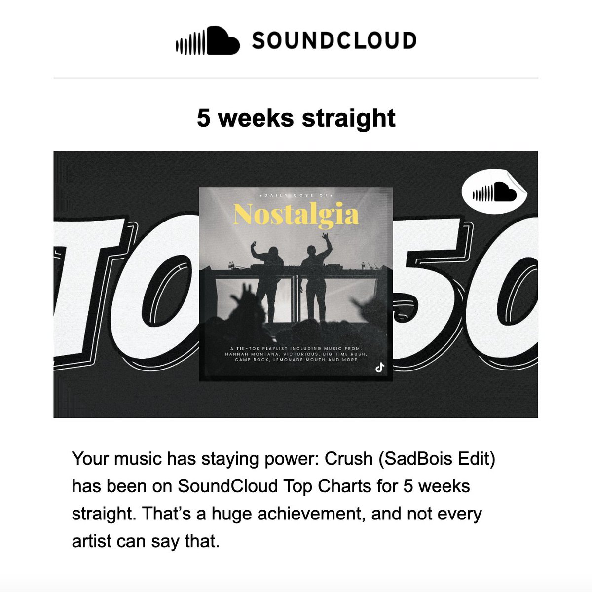 sadbois_music's tweet image. Because of you, our Crush and Replay edits are #15 and #16 on the Top Rock @SoundCloud Playlist for 5 weeks straight! ☁️🌻

Also, we hit 50k on @Spotify the weekend release of 𝓲𝓷 𝓶𝔂 𝓱𝓮𝓪𝓭 🦋🌙 and we are forever grateful 🖤

listen.sadboismusic.com/pre-save-in-my…