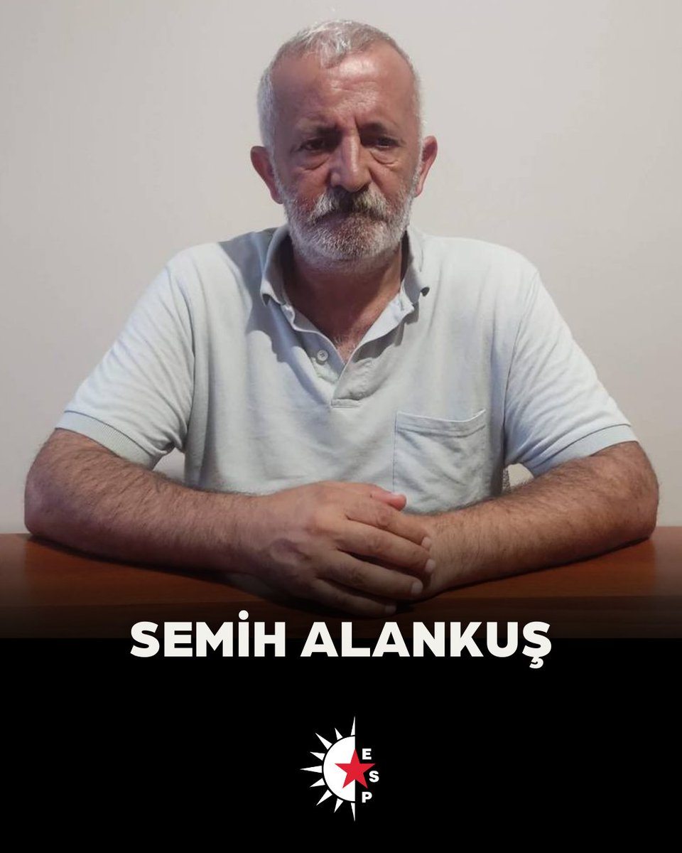espresmi's tweet photo. Ölümsüz yoldaşımız Ulaş Alankuş’un sevgili babası, parti dostumuz Semih Alankuş, geçirdiği kalp krizi sonucu yaşamını yitirmiştir. Ailesine, yakınlarına ve tüm dostlarına başsağlığı diliyoruz.

Haksızlıklara, eşitsizliklere ve zulme karşı duruşuyla, ölümsüz evladının mücadele mirasına sahip çıkışıyla hatırlayacağız onu.

Cenaze ve defin bilgileri daha sonra paylaşılacaktır.
