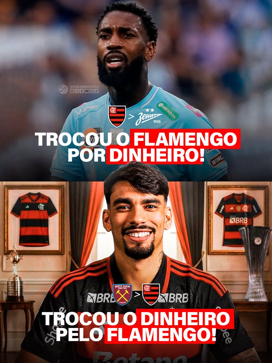🇧🇷 Auge da idade, titular absoluto e constantemente convocado para Seleção Brasileira.

Gerson escolheu o dinheiro... 💸
Lucas Paquetá, a felicidade! 🕺
