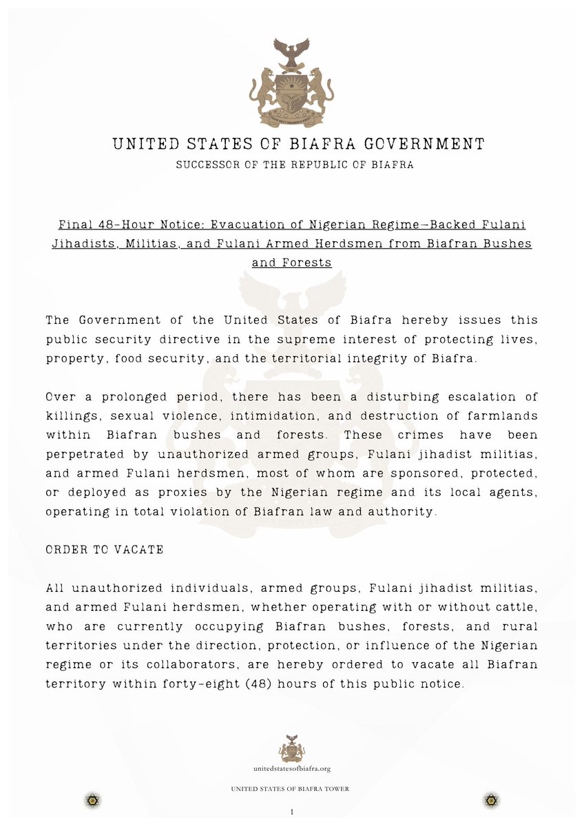 United States of Biafra Government tweet media