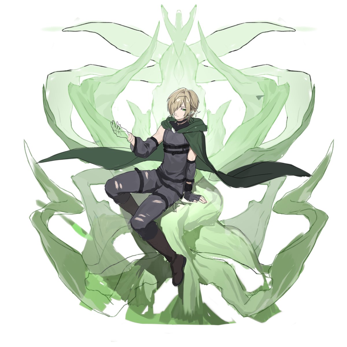 #SKEB #commission #イラスト 
現在の進捗です。いまのところ、これがほぼ完成イメージになります。
あとはキャラクターの線画の清書を完成させて、塗りの形をはみ出さないように整えたら完成になります。