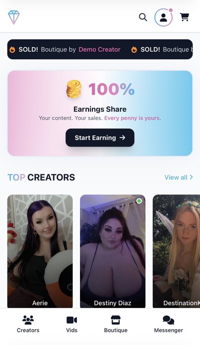 Aerie Saunders 💕 - 1 pic. I got permission to share some screenshots of the new platform launching soon for creators. It’s called YourVids and you’ll earn 100% of the price you set (with customers eating the payment processing fee) but that’s not all… it also has: - detailed analytics including your top https://t.co/IZdSwEBWph