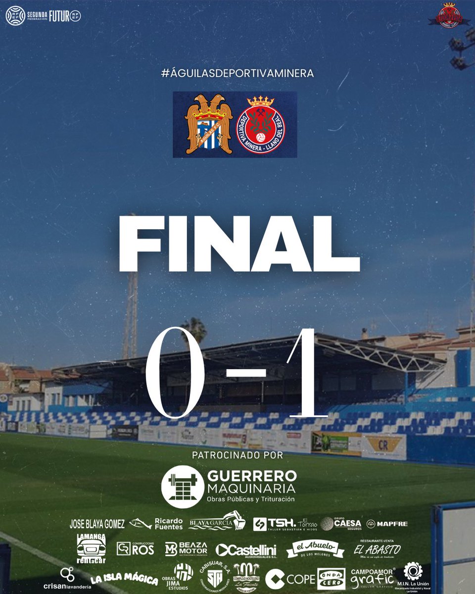 ⌚90’ | 0️⃣-1️⃣ | 🔚¡FINAL, FINAAAL, FINAAAAAAAAL! ¡QUÉ BARBARIDAD, QUÉ RESISTENCIA, QUÉ EQUIPO, QUÉ FAMILIA! ¡VICTORIÓN LUCHADO HASTA LA ÚLTIMA GOTA DE SUDOR! ¡VAMOOOOOOOOOOSSSSS!

⭐Guerrero Maquinaria 

#ÁguilasDeportivaMinera