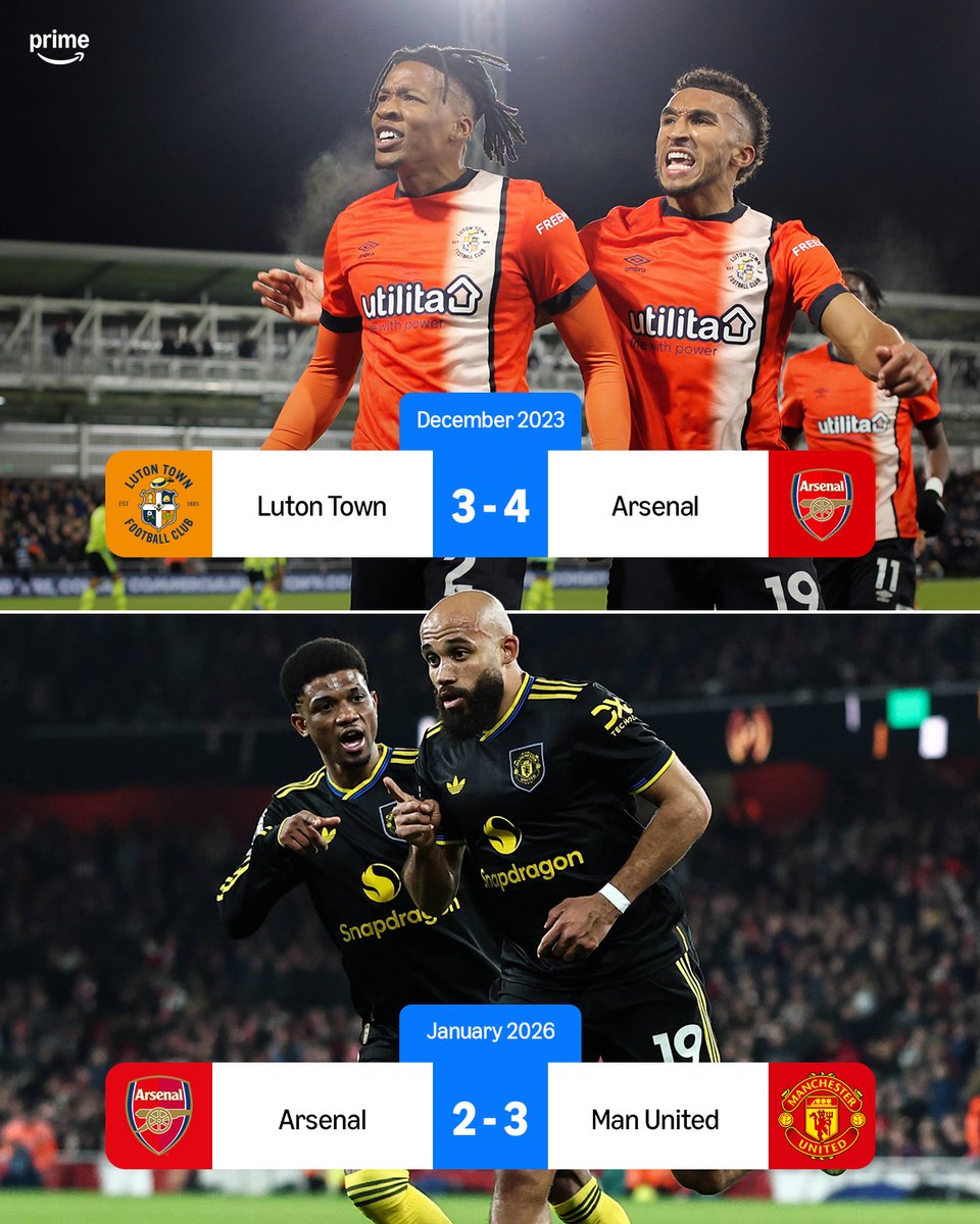 Arsenal concede three goals in a game for the first time in 121 games 🤯🤯🤯

They slip to a 3-2 defeat at home to Man United 👀