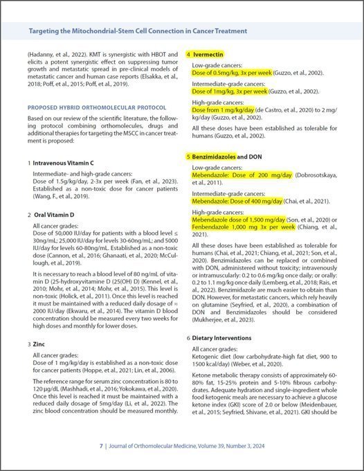 🚨🚨El PRIMER protocolo del mundo revisado por pares que utiliza IVERMECTINA, mebendazol y fenbendazol para el cáncer ha sido publicado...
Esto podría cambiar el futuro de la oncología para siempre..
Enorme reconocimiento a los autores principales Ilyes Baghli y Pierrick