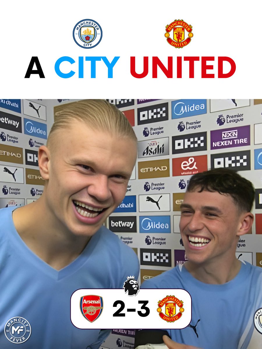 mancityfever2's tweet photo. Never thought I’d say this… but thank you, United 😭😂 https://t.co/FM16fbEk59