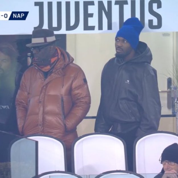 Marcus Thuram and his father Lillian at Juventus-Napoli to support