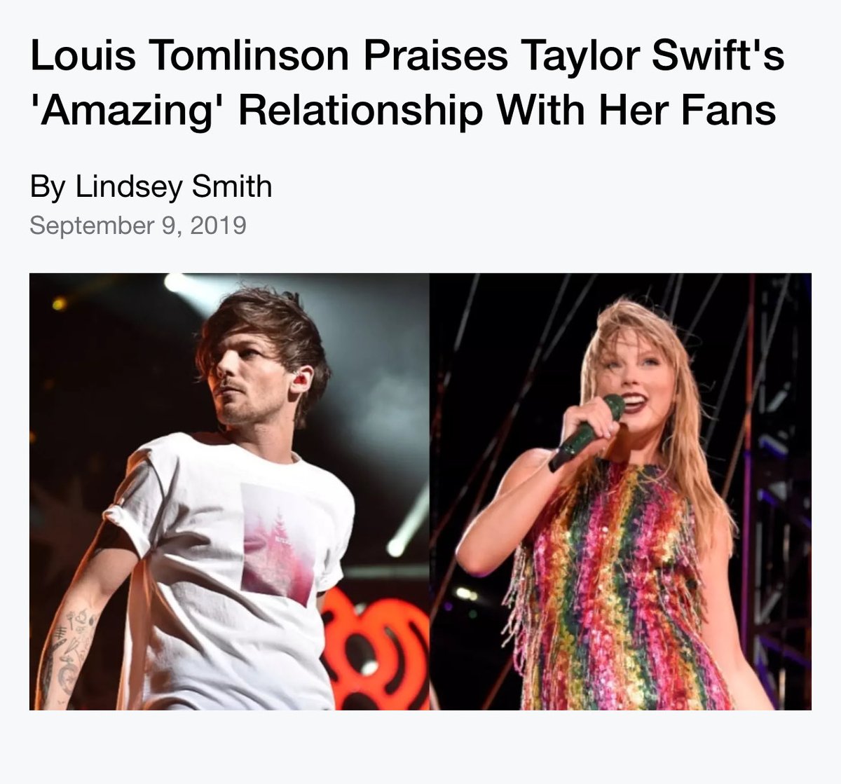 holdingontoLT4's tweet image. shoutout to the swifties that have been supporting louis tomlinson’s new album!!
 
btw louis has talked positively about taylor swift multiple times in the past and even talked specifically about how much he admires her relationship with her fans ❤️