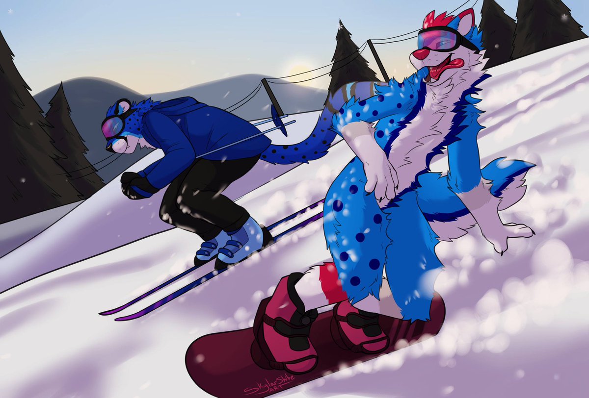 Pow day on the slopes with <a href="/SubzyChee/">Subzy 🇨🇦</a>!  🏂❄️

🎨: <a href="/SkylarShibe/">Skylar 🔜 ANE</a>