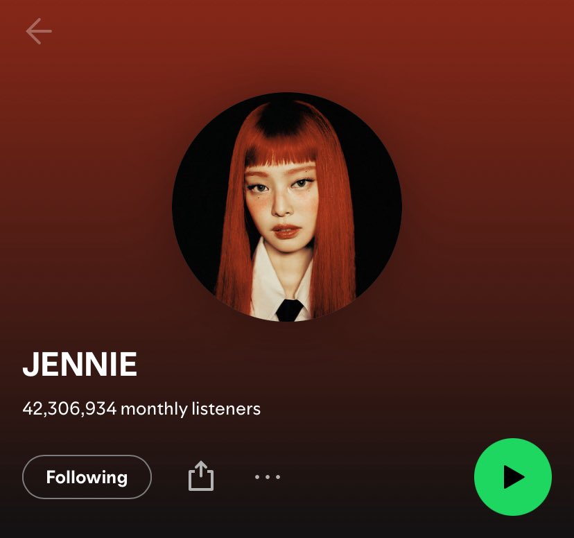 GENIUS9N's tweet image. HISTORY MAKER JENNIE!! Jennie becomes the First K-Pop solo artist in history to spend 300 consecutive days as the Most-Listened K-Pop act monthly, she also ranks the second overall.