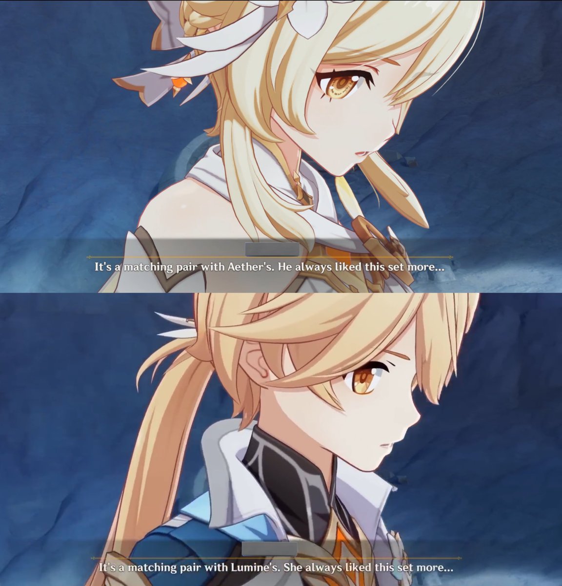 🧵 ✦  Similarities between Lumine and Aether‘s "Heaven" and "Earth" outfits (a short thread) ✦