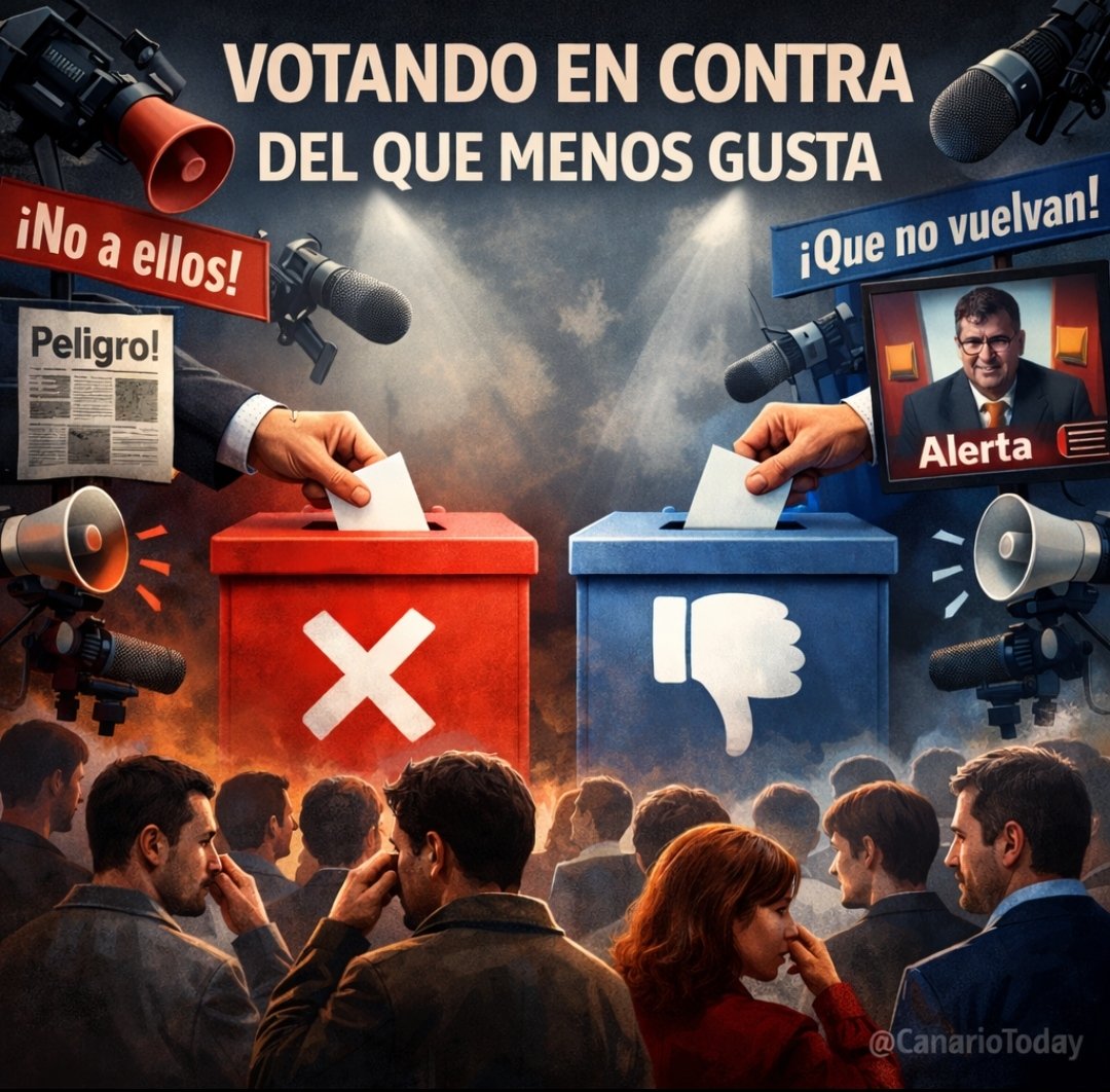 🇪🇸 La democracia del mal menor 🇪🇸

En España, yo creo que una parte sustancial del comportamiento electoral no se explica tanto por la adhesión positiva a un proyecto político como por el rechazo preventivo a otro. No se vota, en muchos casos, a favor de una idea, de un programa