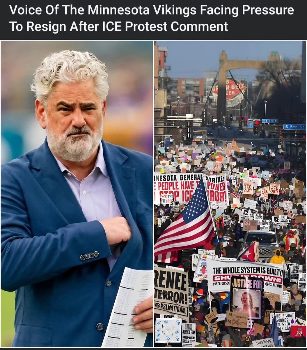 paratroopbrady's tweet image. Paul Allen, the voice of the Minnesota Vikings, made a comment saying the protesters in Minneapolis are being paid to protest. 

Liberals are now demanding he resigns.

 I knew I always liked that guy.