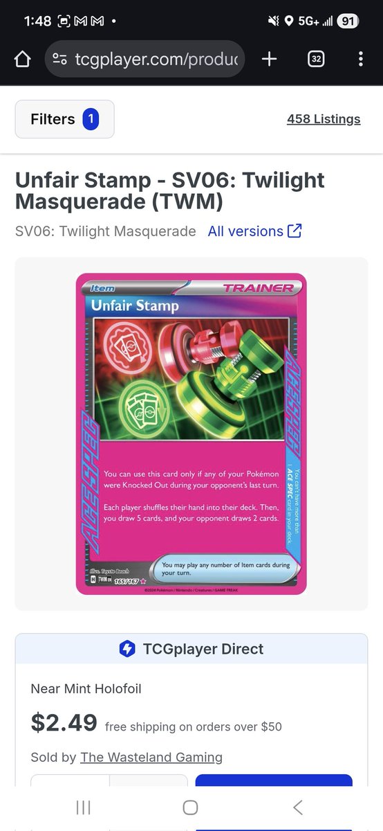 GlassSimpson's tweet image. Have we all decided that Unfair Stamp is the best Ace Spec post rotation? Asking for a friend 😁