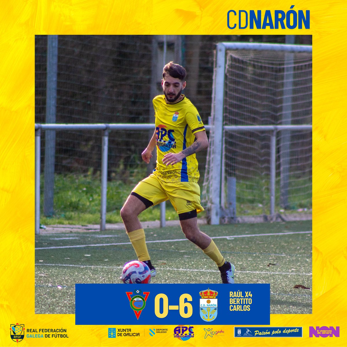 CDNaron's tweet image. 🏁 Finaaaaal do #ValdoviñoNaron 

+3️⃣ para comezar a segunda volta.

⚽️⚽️⚽️⚽️Raúl
⚽️ Bertito
⚽️ Carlos 

#CDNaron