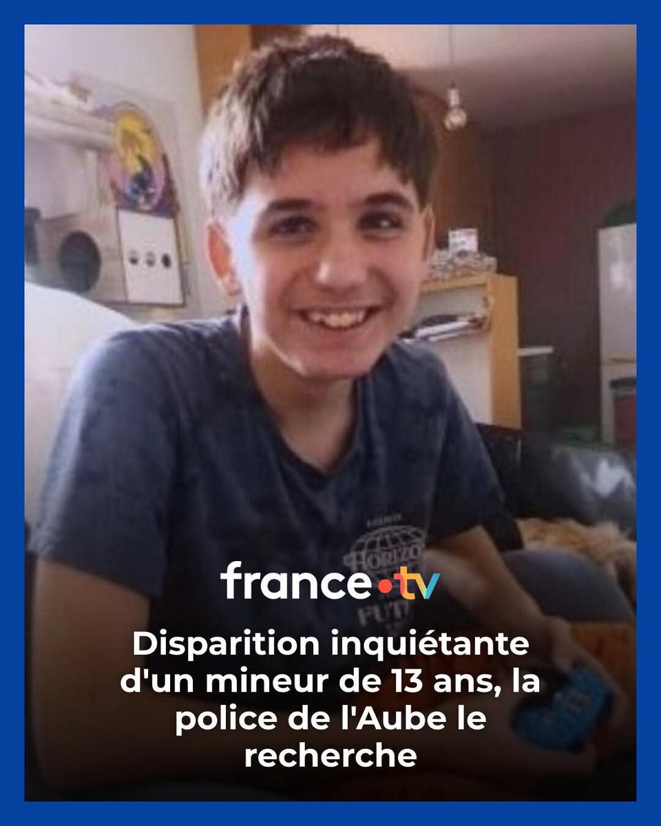 MaryMbois's tweet image. Recherché !...
"Raphaël Gaubert, 13 ans, a disparu de Troyes (Aube) le dimanche 18 janvier 2026. Il est susceptible de se trouver en Île-de-France. La police le recherche et a lancé un avis de disparition inquiétante de personne mineure.... ⤵️​ ebx.sh/VCcN33"