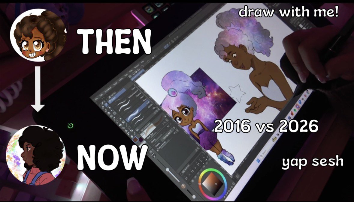 new video up on my channel!! a little mini yap session as i redraw art from 2016 !

youtu.be/hXE4b3fnp6w?si…