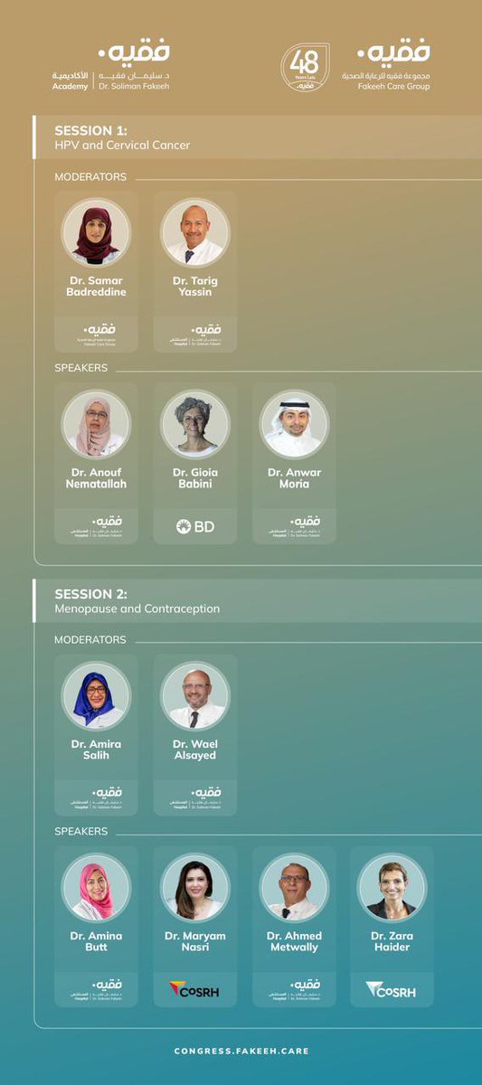 FakeehAcademy's tweet photo. Meet our distinguished speakers and moderators at the 4th Medical Symposium, part of the 4th Fakeeh Care Annual Congress.

📅 2 February 2026
📍 Laylati Hall, Jeddah
🎓 8 CME Accredited Hours

🔗 Register now: https://t.co/StKB5PfX5p https://t.co/ihMMlo4Hrl