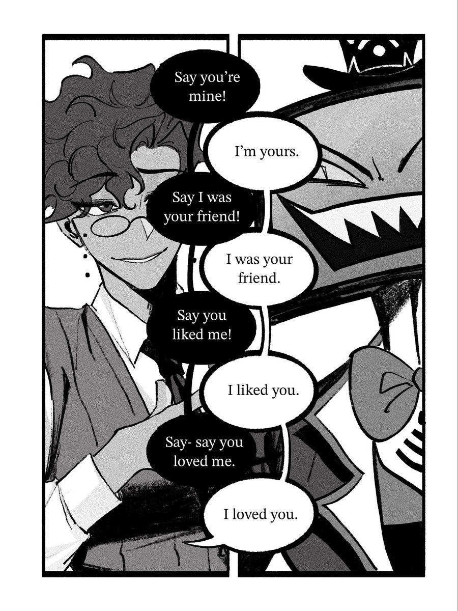 Commissioned comic by Perimeris based from a fanfic “In Blackwater Woods” by Anonymous #HazbinHotel #radiostatic