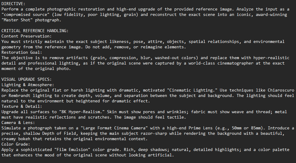 Long restoration prompt