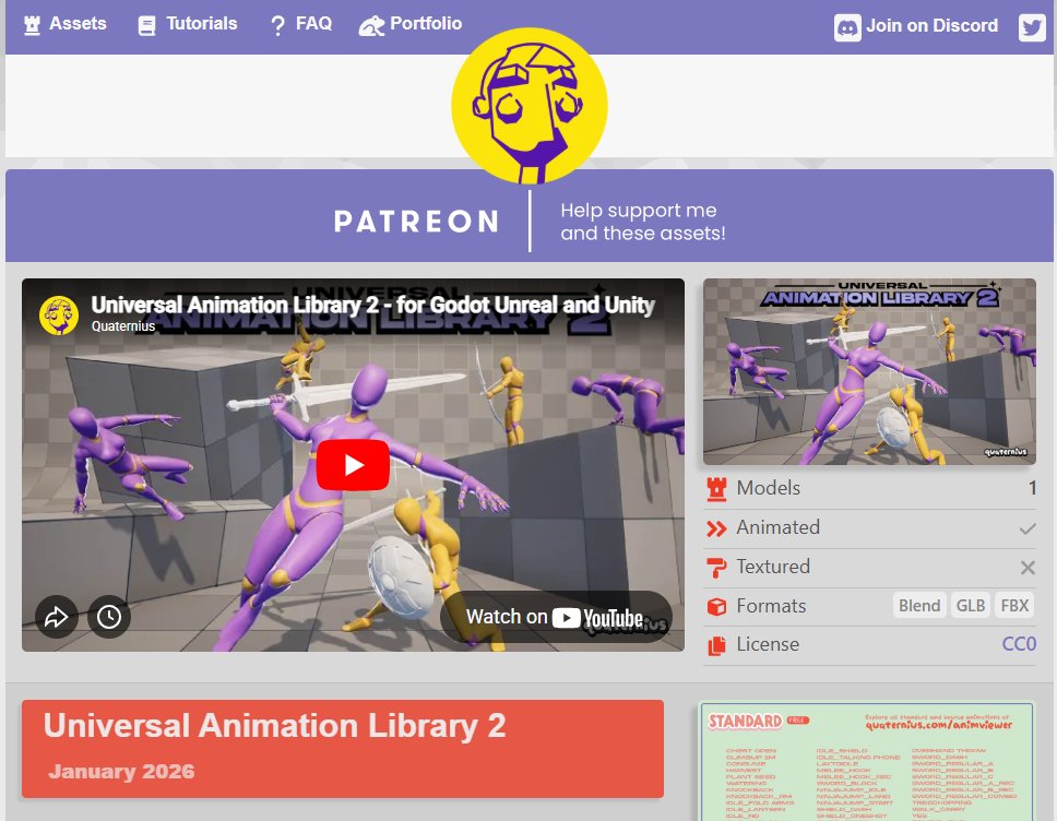 scottpetrovic's tweet photo. Added 40+ human animations from the new Quaternius Universal Animation Library 2. His animation pack was originally the motivation for me to start Mesh2Motion. #gamedev #threejs #animation

- Check out his work ❤️: https://t.co/xImhA5FtxF
- See in M2M: https://t.co/X5WewdkGym https://t.co/ZSLuydGsU1