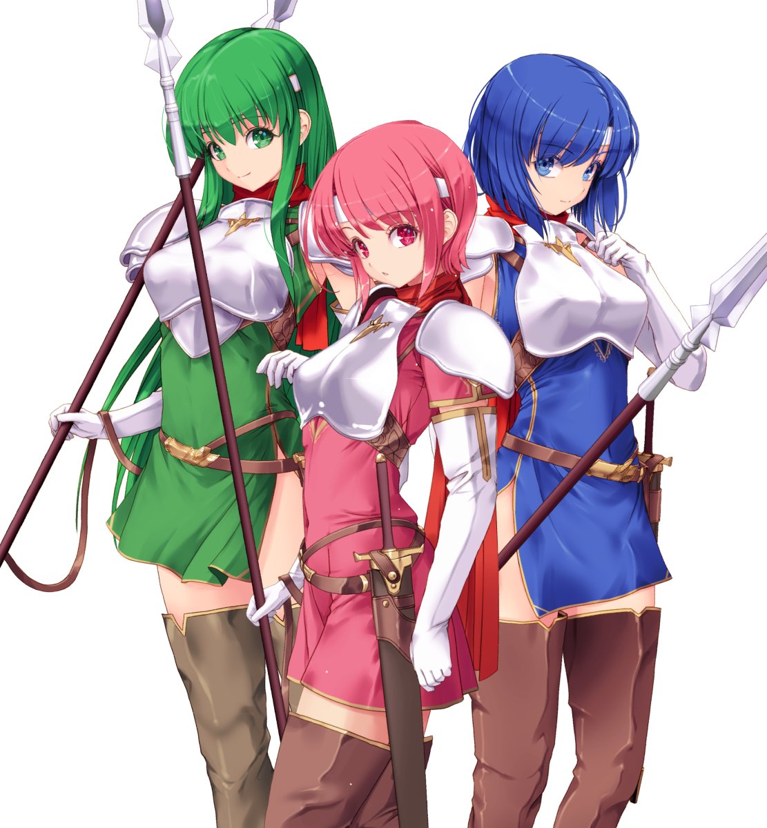 昔描いた、ペガサス三姉妹。なんか戦力的に見ても強い。赤マフリャー。 