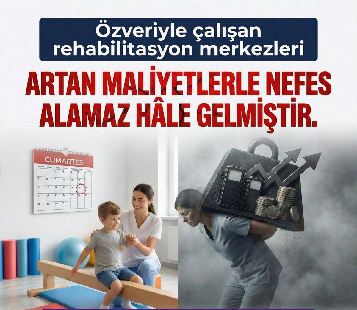 %27 ile ne maaş ödenir,
ne kurum ayakta kalır,
ne de özel eğitim sürdürülebilir.

Bu tabloyu reddediyoruz.
#KabulEtmiyoruz
<a href="/RTErdogan/">Recep Tayyip Erdoğan</a> <a href="/EmineErdogan/">Emine Erdoğan</a> <a href="/tcbestepe/">T.C. Cumhurbaşkanlığı</a> <a href="/iletisim/">T.C. İletişim Başkanlığı</a>
<a href="/cbsbb/">T.C. Cumhurbaşkanlığı Strateji ve Bütçe Başkanlığı</a> <a href="/HMBakanligi/">T.C. Hazine ve Maliye Bakanlığı</a> <a href="/tcmeb/">Millî Eğitim Bakanlığı</a> <a href="/tcailesosyal/">T.C. Aile ve Sosyal Hizmetler Bakanlığı</a>
<a href="/Yusuf__Tekin/">Yusuf Tekin</a> <a href="/memetsimsek/">Mehmet Simsek</a>