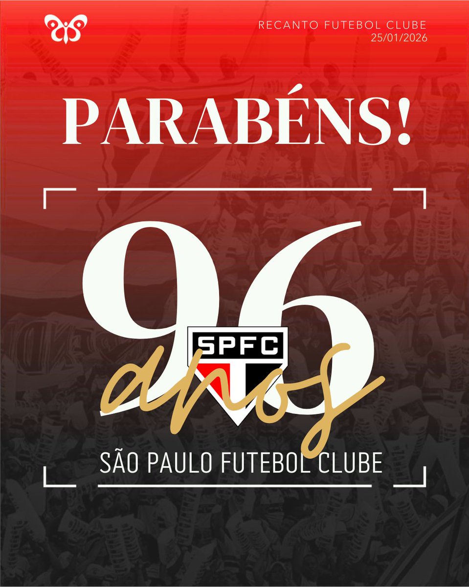 OH 𝑻𝑹𝑰𝑪𝑶𝑳𝑶𝑹, CLUBE BEM AMADO! 🇾🇪

O São Paulo Futebol Clube completa 96 anos de história, tradição e conquistas. Parabéns Tricolor! ❤️