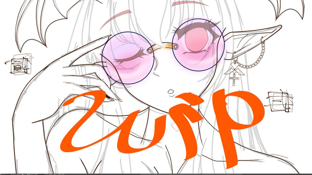 下描きから装飾マシにしました 