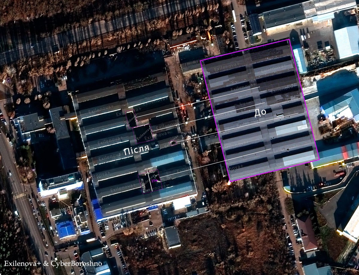 bayraktar_1love's tweet image. ⚡️ Flamingo Strike — On 23 September 2025, a precision missile strike targeted a key Russian defense-industry contractor in Belgorod, linked to the production chain of Su-34, Su-35, and Su-57 combat aircraft.

Satellite imagery shows three large collapsed sections of the factory…