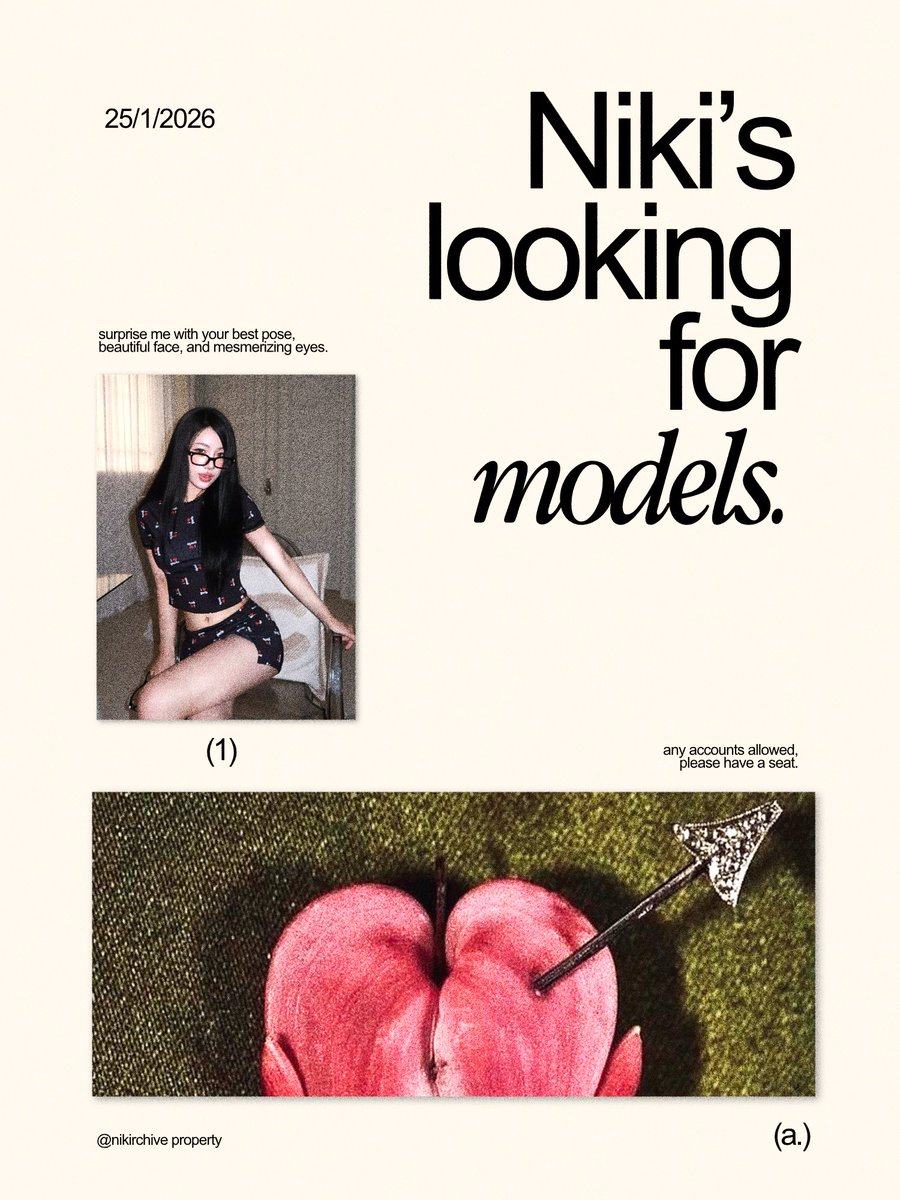 nikirchive's tweet image. A repost will be appreciated! 🐆

Hi, Niki is looking for models for her new, fresh layout.
Feel free to take a seat cause this opportunity is open to everyone.
So, are you in? 🩶

{ #zonauang }