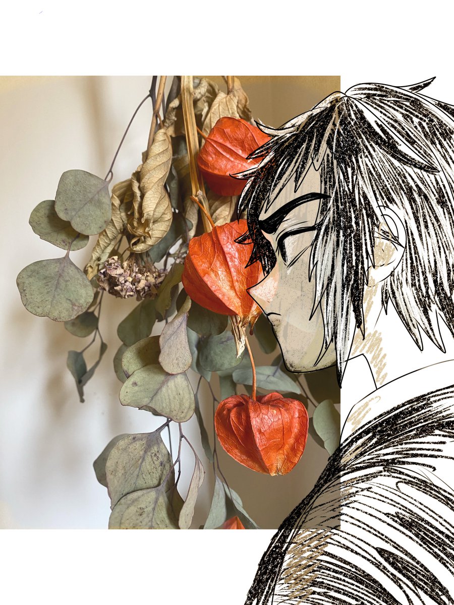 ringo_FIVE's tweet photo. 実家に鬼灯飾ってあったから、ガン見してる🍑を思い出した
ので描きました https://t.co/Nt1elM3neP