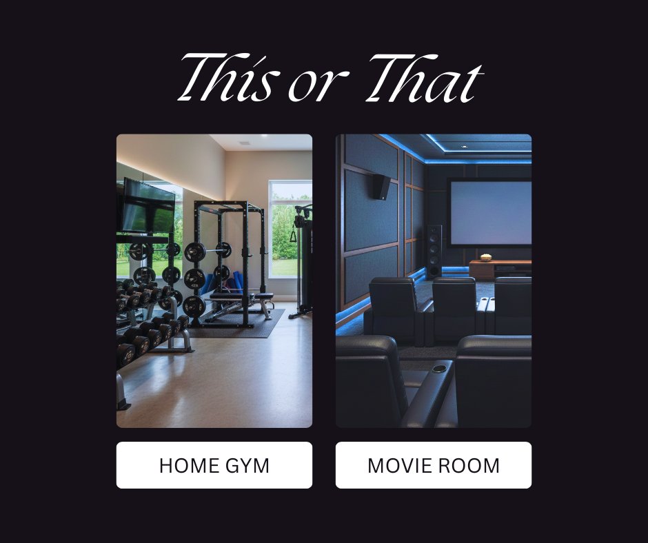 EricaMc83587596's tweet image. Home gym 💪 or movie room 🎬?
Sweat it out anytime—or kick back in total comfort.

Both are major lifestyle upgrades. Which one are you choosing?

#ThisOrThat #LifestyleLiving #HomeFeatures #EricaMcClain-Realtor #EricaMcClainHomeSmartConnect