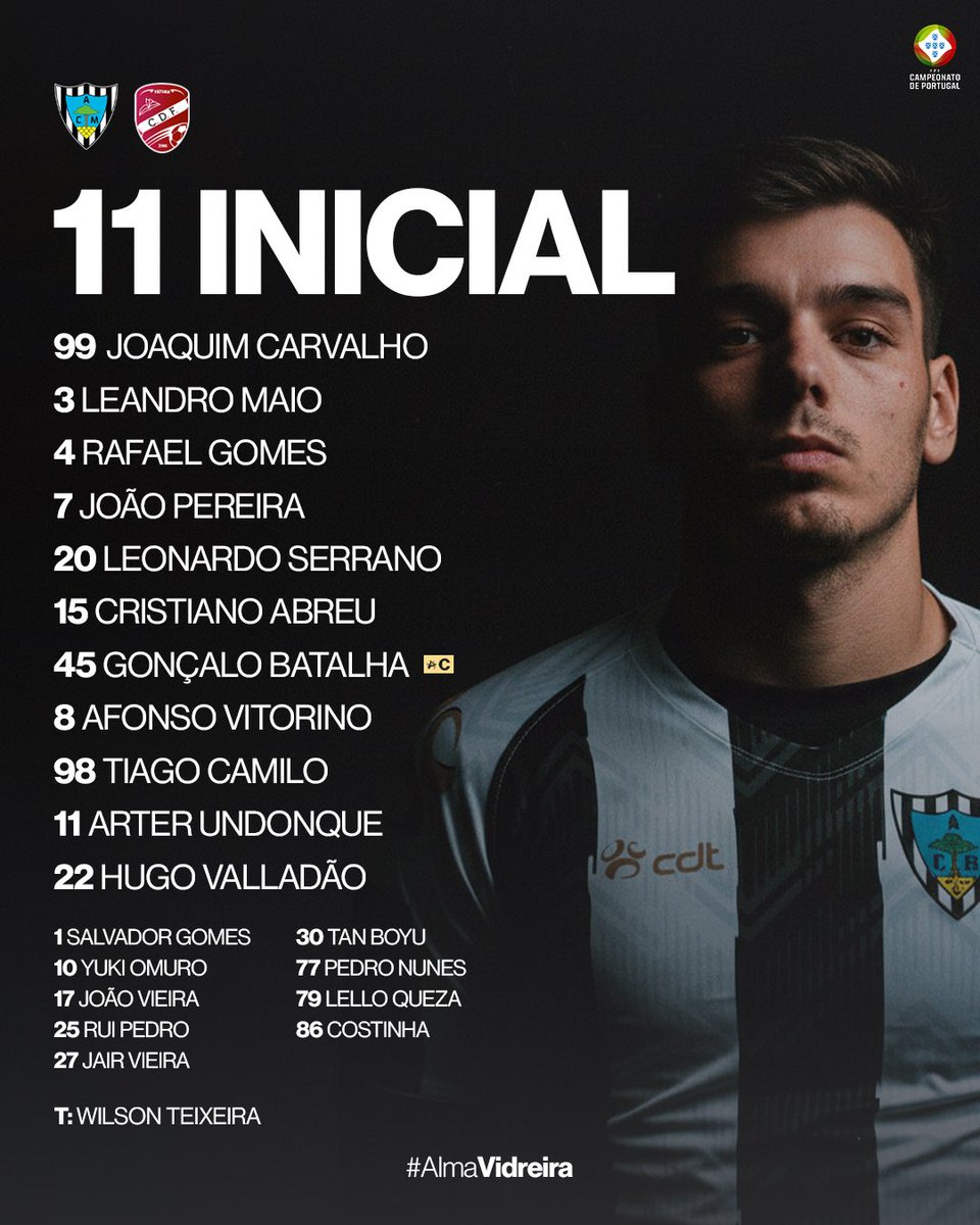 O nosso 1️⃣1️⃣ Inicial para conquistar os 3 pontos 💪 

#AlmaVidreira
