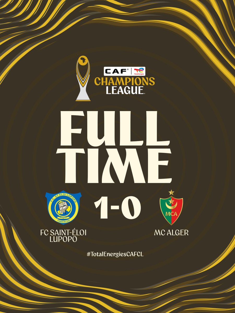 CAFCLCC's tweet image. A +90’ penalty decides it. FC Saint Éloi Lupopo secure a 1-0 home win over MC Alger. ⏱️🔥

#TotalEnergiesCAFCL
