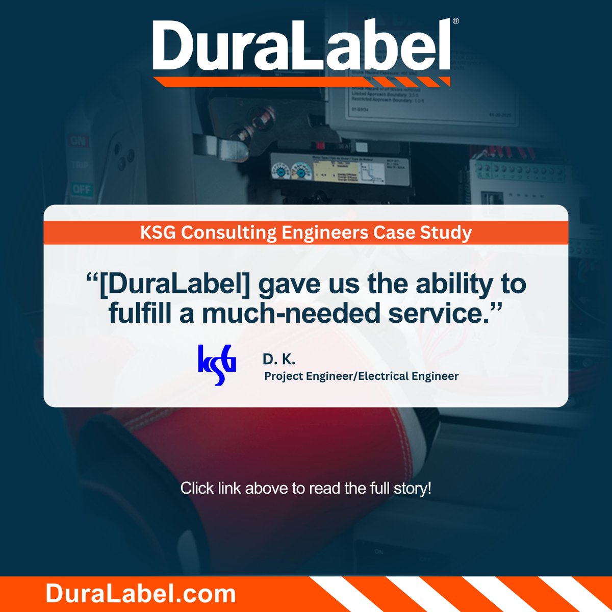 DuraLabelbyGP's tweet image. One-size-fits-all labels didn’t work. Custom labels did. See how KSG improved electrical safety by creating labels designed for their exact equipment and environment. Read the case study 👉 duralabel.info/4596XGo #IndustrialLabelPrinter #SafetySigns #LabelPrinter