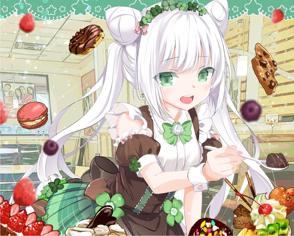 「「はい あーーーーん」なシロツメクサさん そろそろそういう季節ですね!! ちょっ」|べーた@お仕事募集中のイラスト