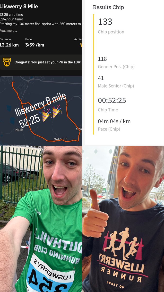 Lliswerry 8 mile race 
52:25 🎉🎉