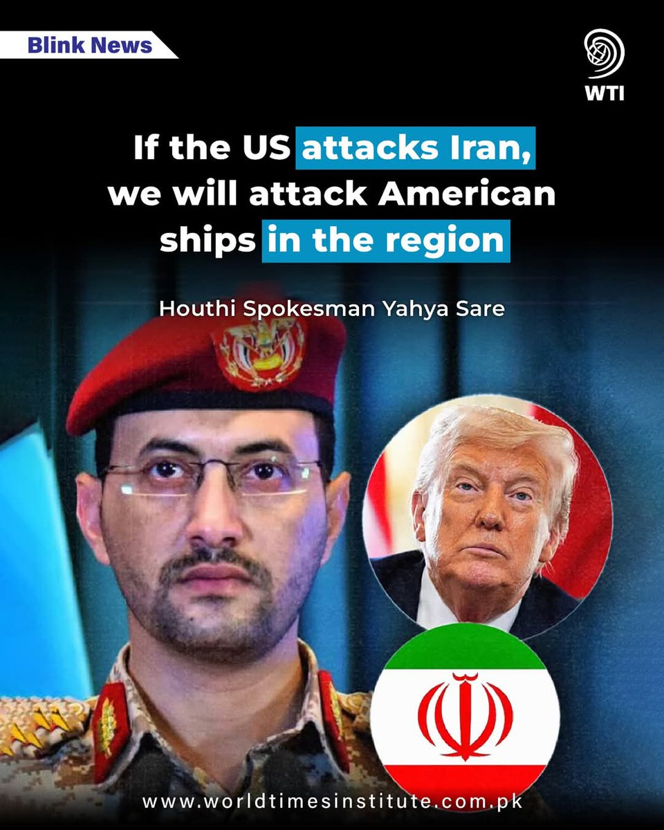 IranDefenceForc's tweet image. Houthi spokesperson Yahya Sare’e warns U.S. ships in the Red Sea will be targeted if Washington joins strikes on Iran. Backed by Tehran, Houthis position themselves as frontline defenders raising risks for global shipping and regional stability.
#Iran