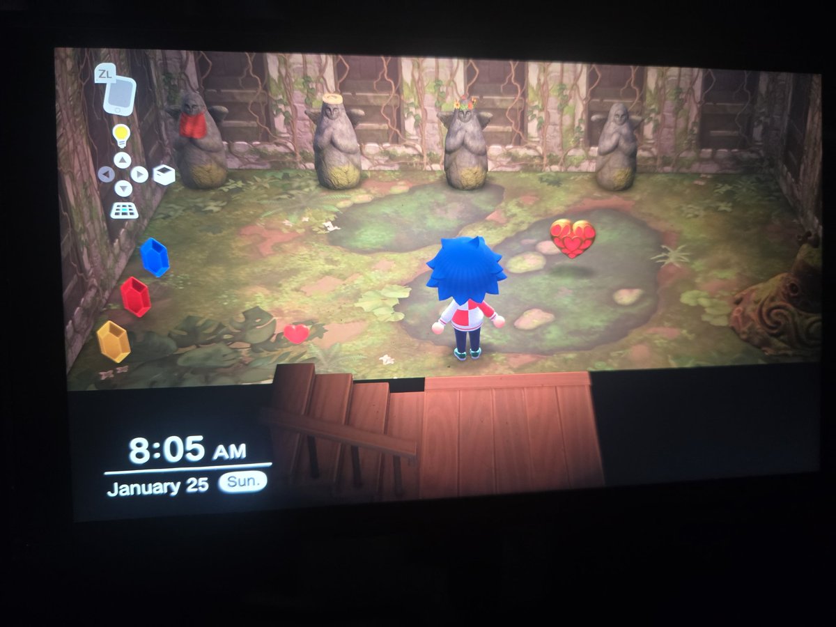 KairuCarbuncle's tweet photo. My basement in Animal Crossing New Horizons is completed ^-^ well almost I might add 3 more different colored rupees in there like the green, purple, and silver one lol https://t.co/OzxSwijP92