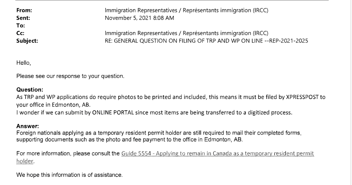𝗤: 𝗖𝗮𝗻 𝗮 𝗧𝗲𝗺𝗽𝗼𝗿𝗮𝗿𝘆 𝗥𝗲𝘀𝗶𝗱𝗲𝗻𝘁 𝗣𝗲𝗿𝗺𝗶𝘁 (𝗧𝗥𝗣) 𝗮𝗻𝗱 𝗪𝗼𝗿𝗸 𝗣𝗲𝗿𝗺𝗶𝘁 (𝗪𝗣) 𝗮𝗽𝗽𝗹𝗶𝗰𝗮𝘁𝗶𝗼𝗻 𝗯𝗲 𝘀𝘂𝗯𝗺𝗶𝘁𝘁𝗲𝗱 𝗼𝗻𝗹𝗶𝗻𝗲 𝘁𝗵𝗿𝗼𝘂𝗴𝗵 𝘁𝗵𝗲 𝗜𝗥𝗖𝗖 𝗽𝗼𝗿𝘁𝗮𝗹, 𝗴𝗶𝘃𝗲𝗻 𝘁𝗵𝗮𝘁 𝗺𝗼𝘀𝘁 𝗶𝗺𝗺𝗶𝗴𝗿𝗮𝘁𝗶𝗼𝗻