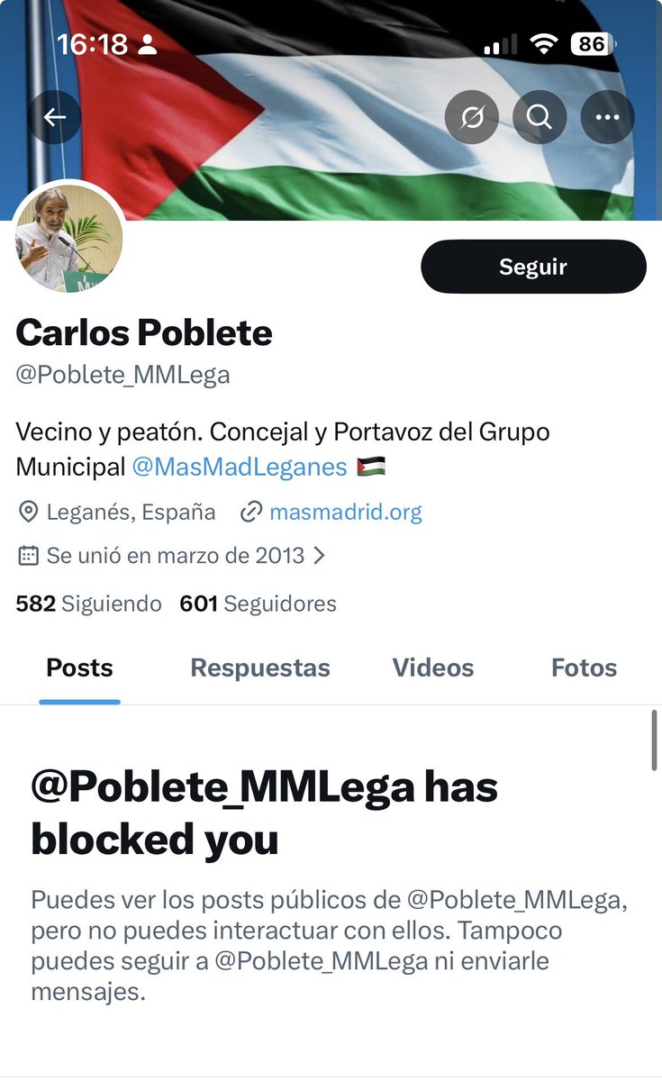 <a href="/MasMadLeganes/">Más Madrid Leganés</a> decidle al ridículo de Carlos Poblete, que le estoy pagando el sueldo de concejal de Leganés, que lo recibir críticas va en ese sueldo que le pago, que bloquee a la gente, que así demuestra que es aún más ridículo.