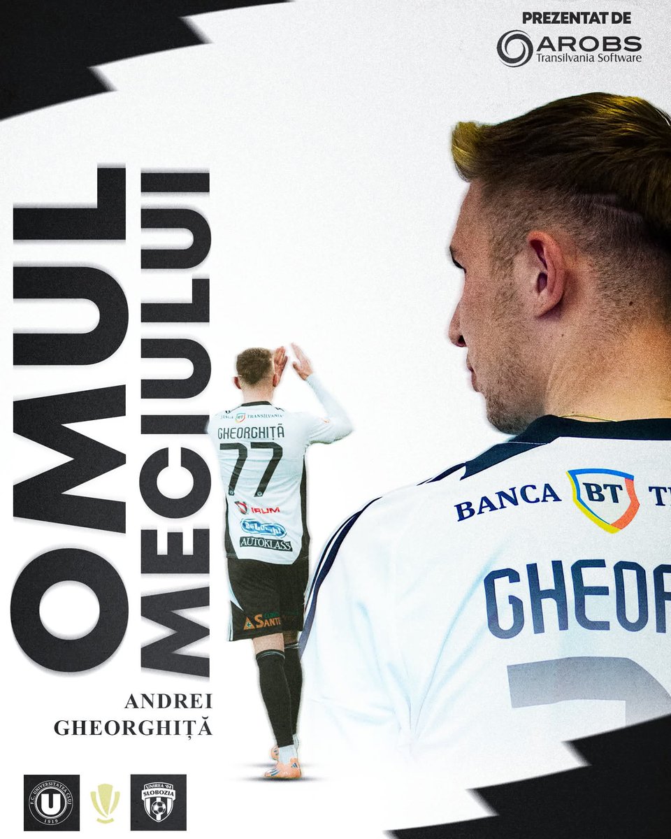 ⚽ Marcator al unicului gol, Andrei Gheorghiță este #OmulMeciului cu Unirea Slobozia 🏅