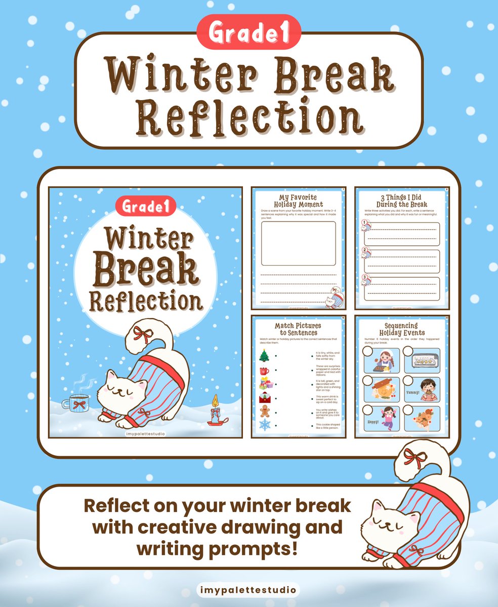 imypalettex's tweet photo. ❄️Boost Grade 1 reflective writing skills with structured winter prompts for sequencing, vocabulary, and storytelling practice!📘

DOWNLOAD ON TPT
🔗 https://t.co/uTqBtgrUDt

#TPT #imypalettestudio #teachers  #WorksheetsForKids #WinterWorkbook #FirstGradeLearning https://t.co/qGXMG7RP1q