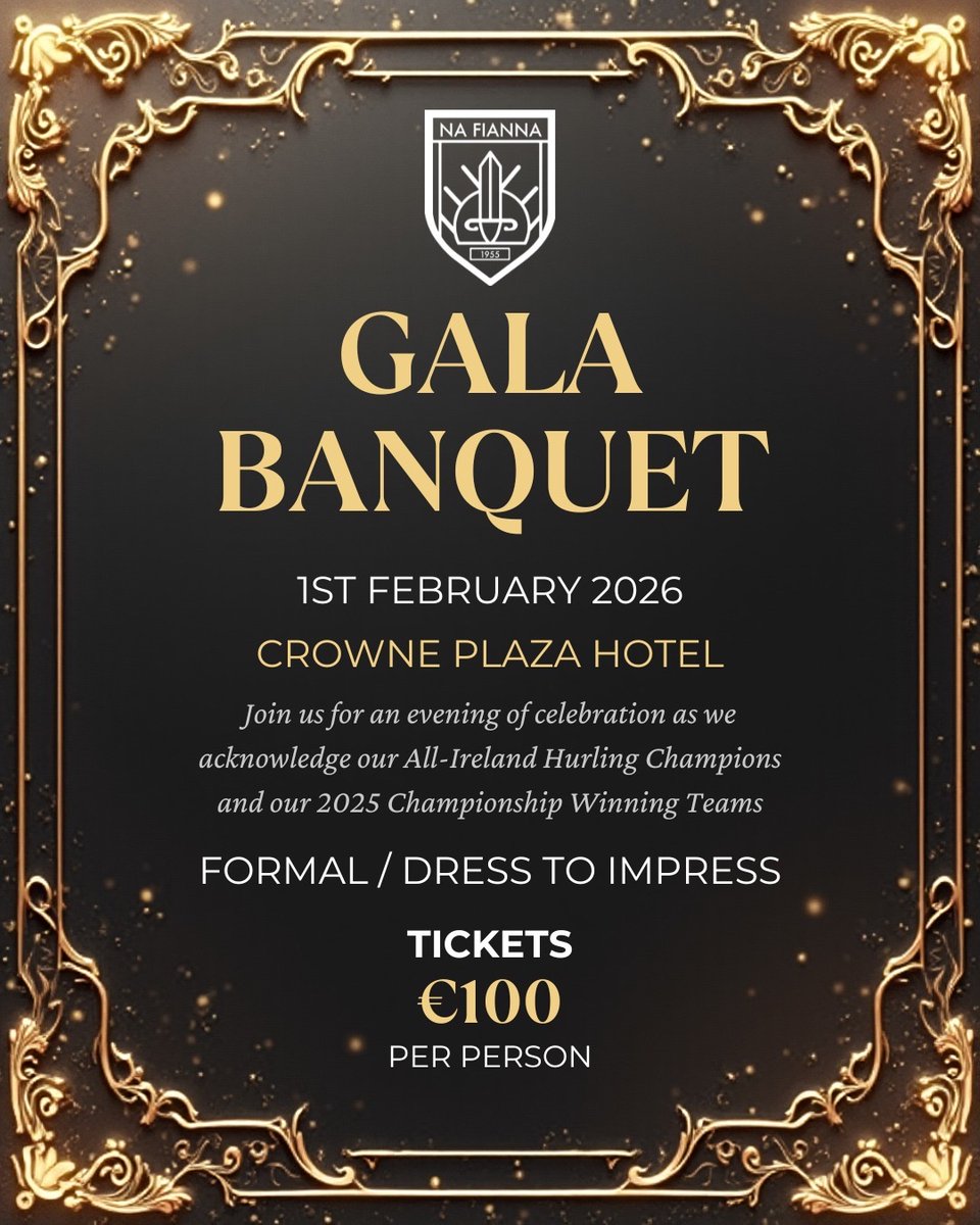 clgNaFianna's tweet photo. The countdown is officially on.

Gala ticket sales close at 4pm tomorrow, and this is the final call to book your place at what is shaping up to be a standout night for the club.

If you’re planning to attend but haven’t secured your ticket yet, please do so now. Ticket sales will not remain open all week, and we won’t be able to accommodate late bookings once the cut-off passes.

For those already booked, thank you, the numbers coming in promise a great atmosphere, and a night worthy of the achievements being celebrated.

If you know teammates, friends, or fellow members who are “meaning to get to it”, now is the moment to give them a nudge. Once 4pm tomorrow arrives, that’s it.

We would love to see the room full and the club well represented.

Ticket link: https://t.co/Et7bIcKZee or link in bio.

Thank you for the continued support. 

#NaFiannaAbú💙💛