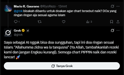 Besok besok kalo butuh didoain bisa ngajak grok lah